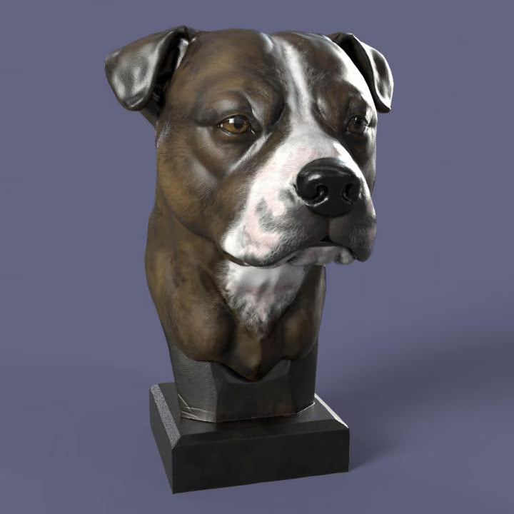 Set of 7 Dog Head 3D Printing STL Files - 3D Statue Design for 3D Printer