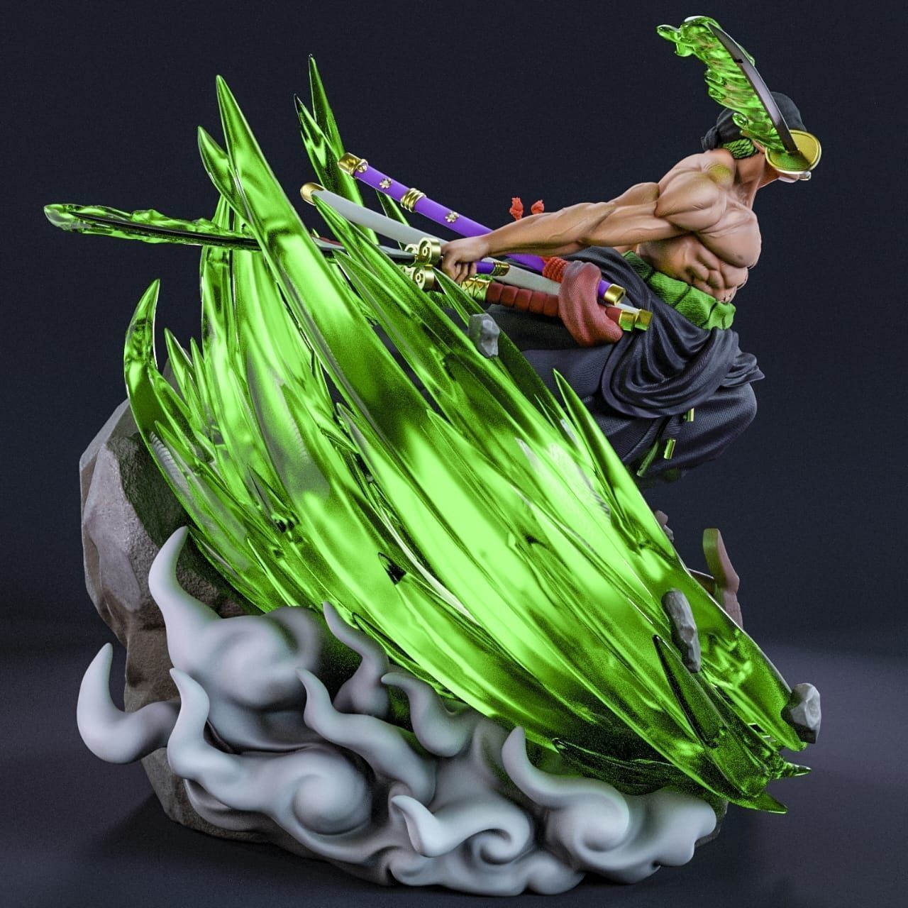 Zoro in Battle One Piece 3D STL File | 3D Printable Model